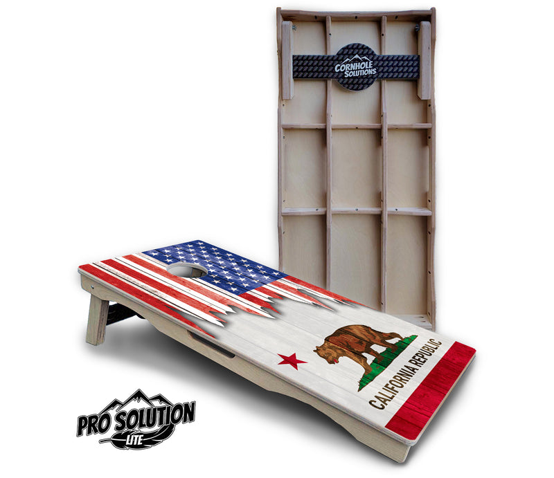 Pro Solution Lite - State Flag Designs Alabama to Georgia - Professional Tournament Cornhole Boards 3/4" Baltic Birch - Zero Bounce Zero Movement Vertical Interlocking Braces for Extra Weight & Stability +Double Thick Legs +Airmail Blocker