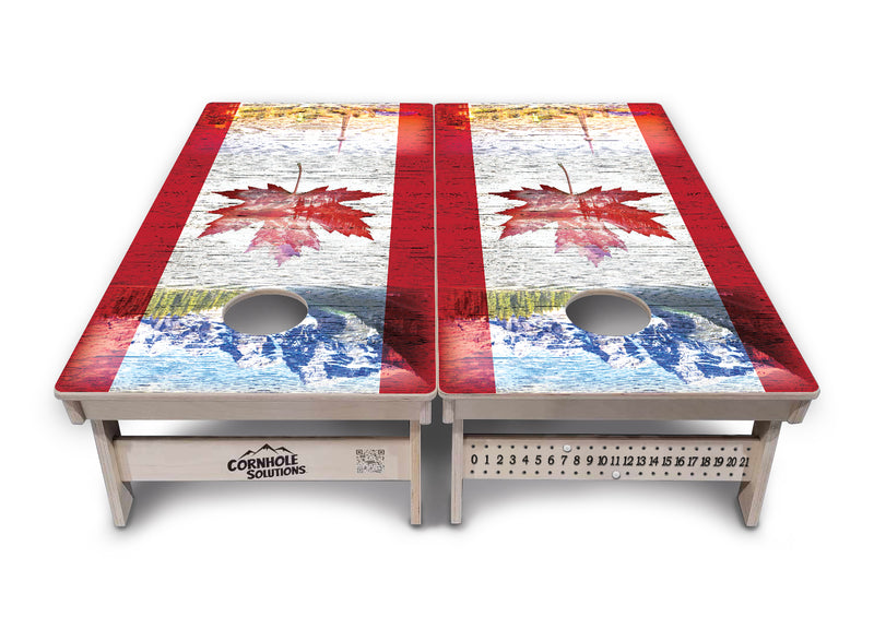 Tournament Boards - Canada Mountain Scene - Professional Tournament 2'x4' Regulation Cornhole Set - 3/4″ Baltic Birch + UV Direct Print + UV Clear Coat