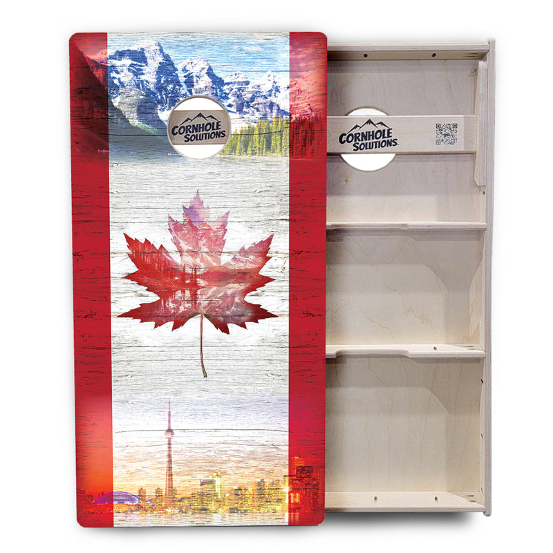 Tournament Boards - Canada Mountain Scene - Professional Tournament 2'x4' Regulation Cornhole Set - 3/4″ Baltic Birch + UV Direct Print + UV Clear Coat