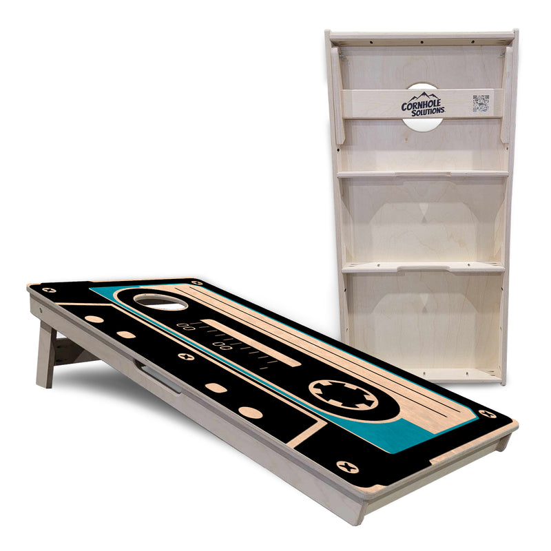 Tournament Boards - Cassette Tape - Professional Tournament 2'x4' Regulation Cornhole Set - 3/4″ Baltic Birch - UV Direct Print + UV Clear Coat