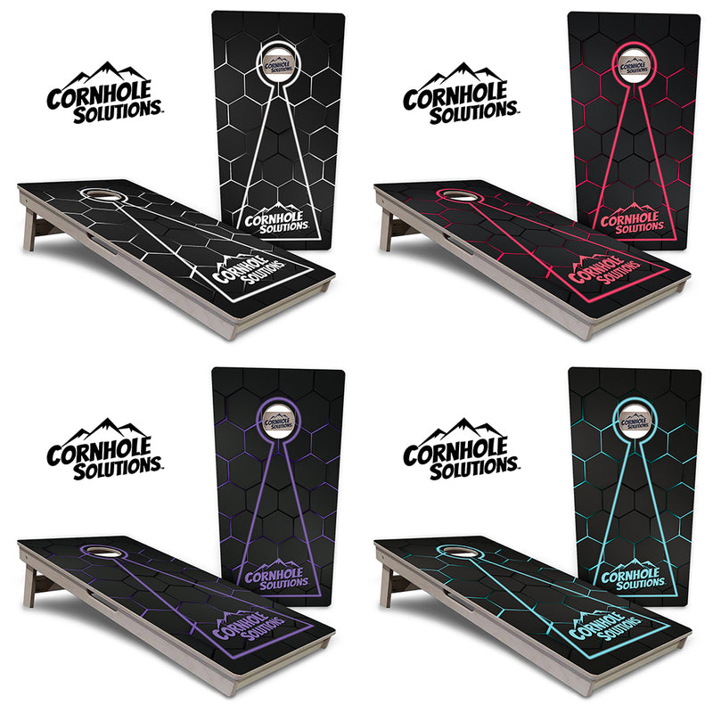 Tournament Boards - Glow Hole (8) Color Options - Professional Tournament 2'x4' Regulation Cornhole Set - 3/4″ Baltic Birch - UV Direct Print + UV Clear Coat