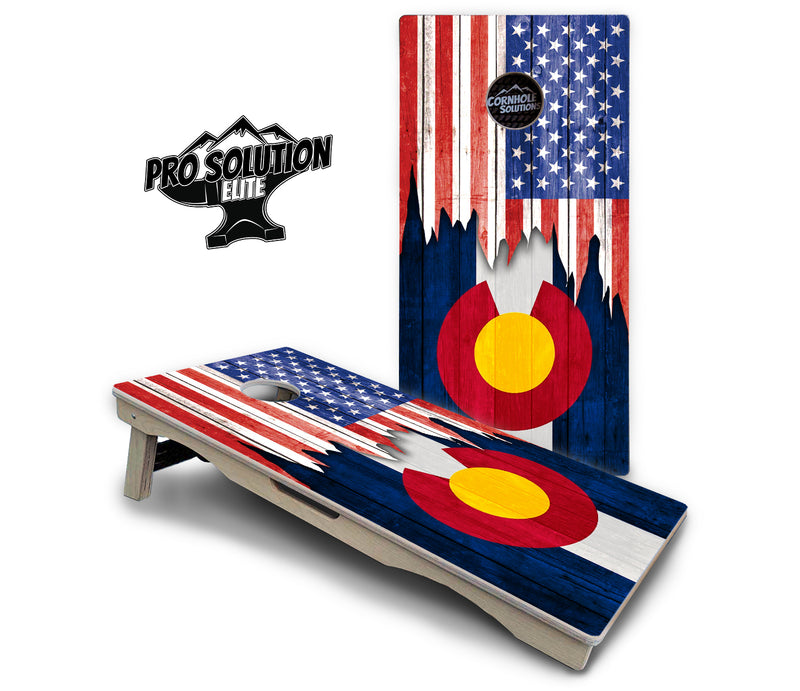 Pro Solution Elite - State Flag Designs Alabama to Georgia - Professional Tournament Cornhole Boards 3/4" Baltic Birch - Zero Bounce Zero Movement Vertical Interlocking Braces for Extra Weight & Stability +Double Thick Legs +Airmail Blocker