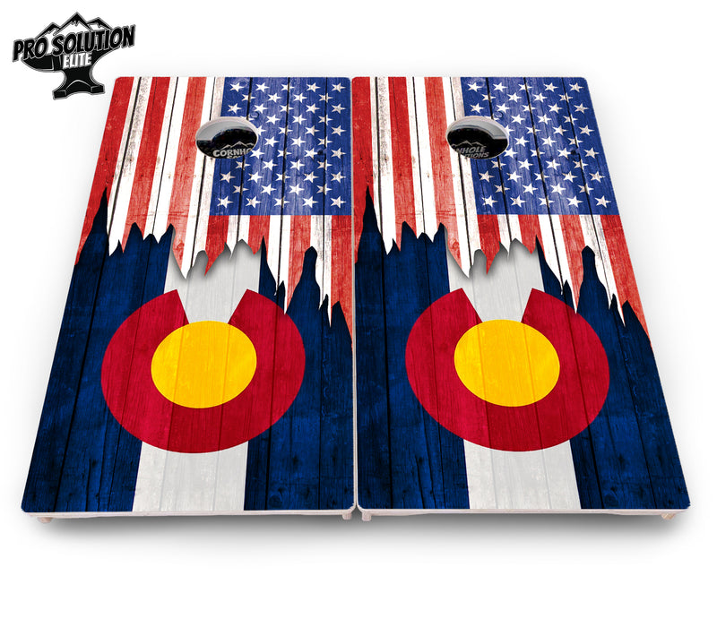 Pro Solution Elite - State Flag Designs Alabama to Georgia - Professional Tournament Cornhole Boards 3/4" Baltic Birch - Zero Bounce Zero Movement Vertical Interlocking Braces for Extra Weight & Stability +Double Thick Legs +Airmail Blocker