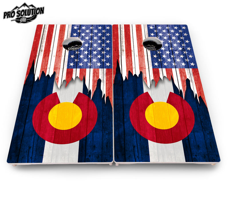 Pro Solution Lite - State Flag Designs Alabama to Georgia - Professional Tournament Cornhole Boards 3/4" Baltic Birch - Zero Bounce Zero Movement Vertical Interlocking Braces for Extra Weight & Stability +Double Thick Legs +Airmail Blocker