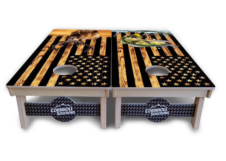 Colorful Deer & Fish Cornhole Boards - Professional Tournament Series
