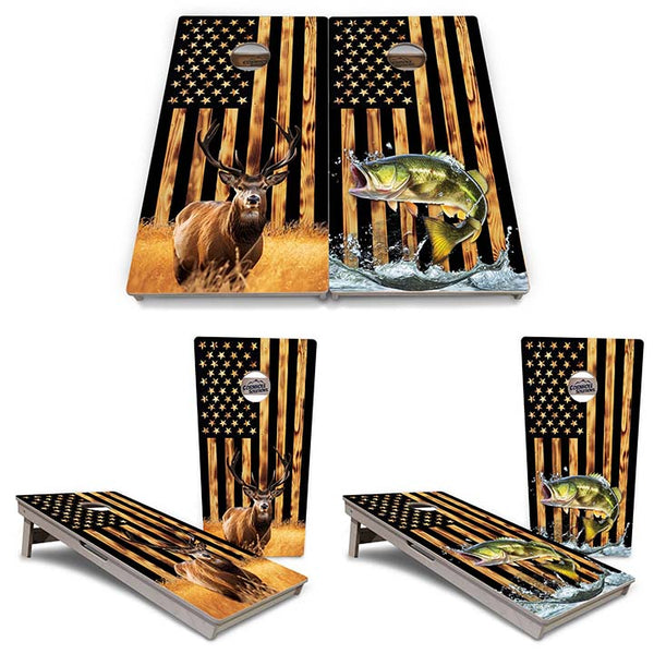 Tournament Boards - Colorful Deer & Fish Design Options - Professional Tournament 2'x4' Regulation Cornhole Set - 3/4″ Baltic Birch + UV Direct Print + UV Clear Coat