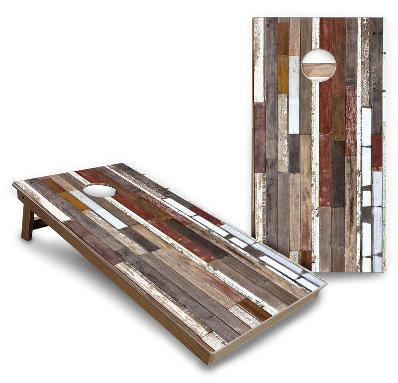 Backyard Solution Boards - Colorful Planks - Regulation 2'x4' Boards - 15mm Baltic Birch Tops - Solid Wood Frames + Folding Legs w/Brace + (1) Support Brace + UV Direct Print + UV Clear Coat
