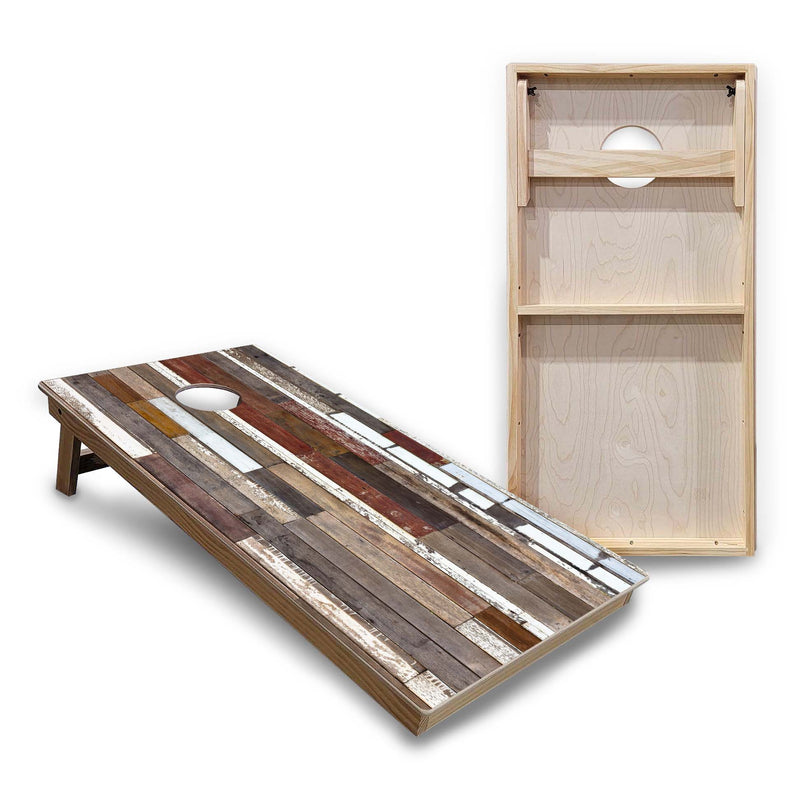 Backyard Solution Boards - Colorful Planks - Regulation 2'x4' Boards - 15mm Baltic Birch Tops - Solid Wood Frames + Folding Legs w/Brace + (1) Support Brace + UV Direct Print + UV Clear Coat