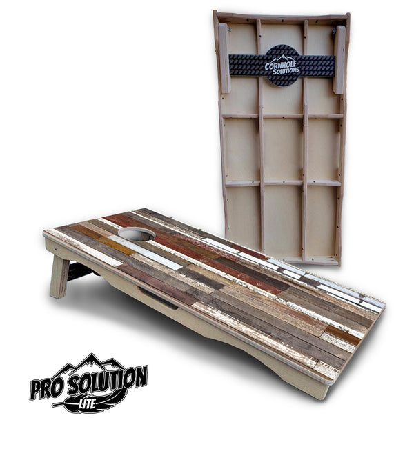 Pro Solution Lite - Colorful Planks - Professional Tournament Cornhole Boards 3/4" Baltic Birch - Zero Bounce Zero Movement Vertical Interlocking Braces for Extra Weight & Stability +Double Thick Legs +Airmail Blocker