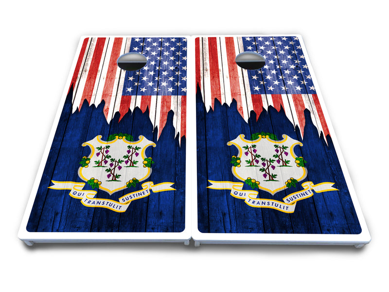 Waterproof - State Flag Designs Alabama to Georgia - All Weather Boards "Outdoor Solution" 18mm(3/4")Direct UV Printed - Regulation 2' by 4' Cornhole Boards (Set of 2 Boards) Double Thick Legs, with Leg Brace & Dual Support Braces!