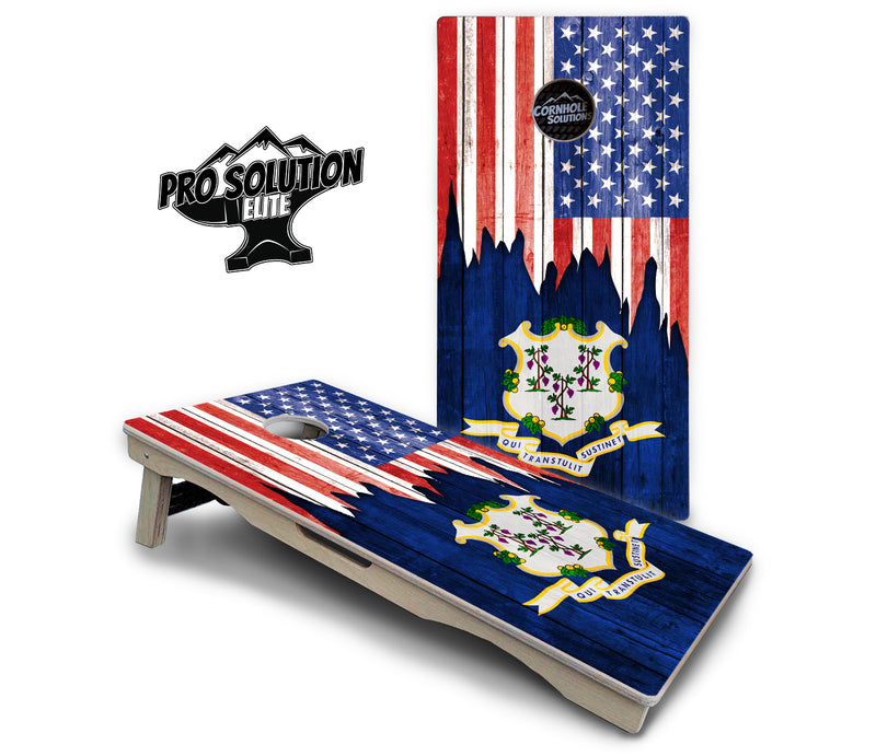 Pro Solution Elite - State Flag Designs Alabama to Georgia - Professional Tournament Cornhole Boards 3/4" Baltic Birch - Zero Bounce Zero Movement Vertical Interlocking Braces for Extra Weight & Stability +Double Thick Legs +Airmail Blocker