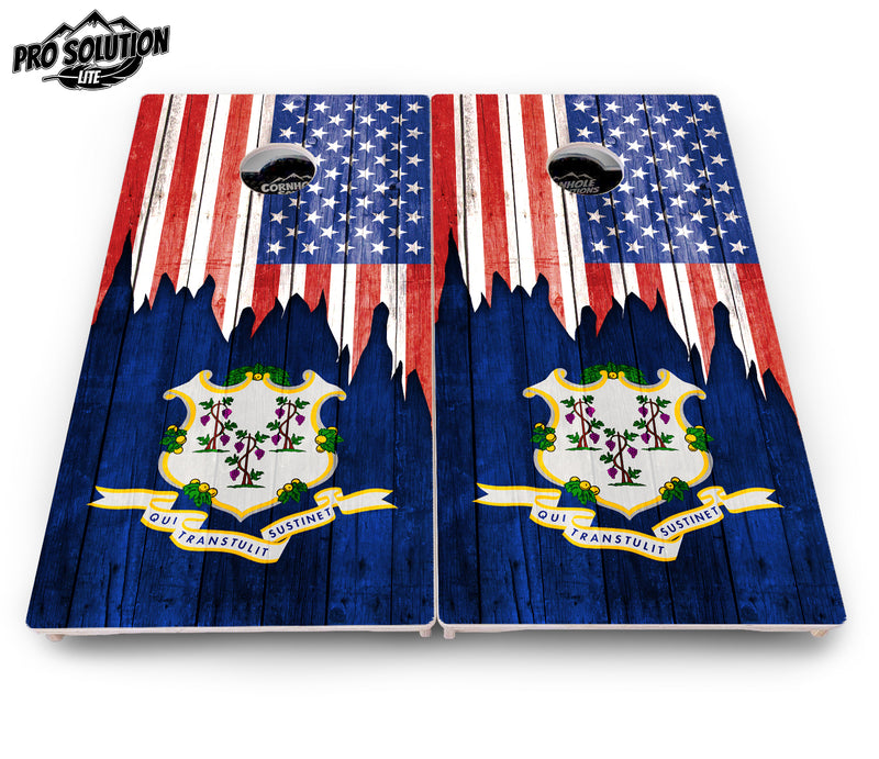 Pro Solution Lite - State Flag Designs Alabama to Georgia - Professional Tournament Cornhole Boards 3/4" Baltic Birch - Zero Bounce Zero Movement Vertical Interlocking Braces for Extra Weight & Stability +Double Thick Legs +Airmail Blocker