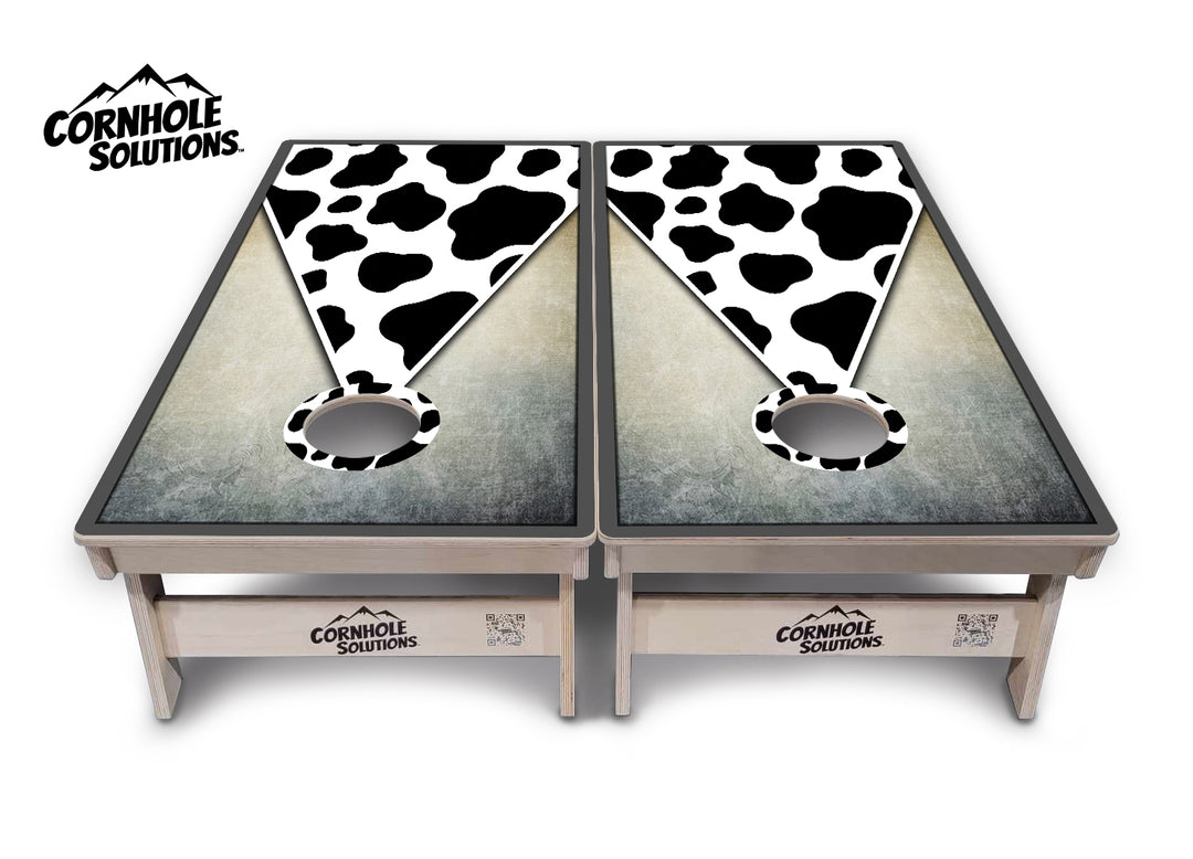 Cow Print Cornhole Boards - Professional Tournament Series