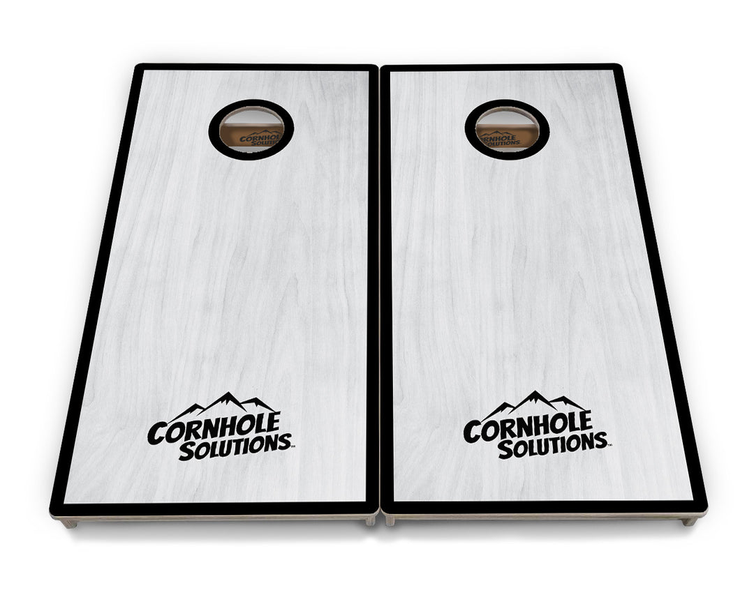 Red/Black Hole Ring Grey Wash Cornhole Boards - Professional Tournament Series