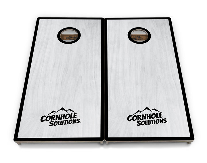 Red/Black Hole Ring Grey Wash Cornhole Boards - Professional Tournament Series