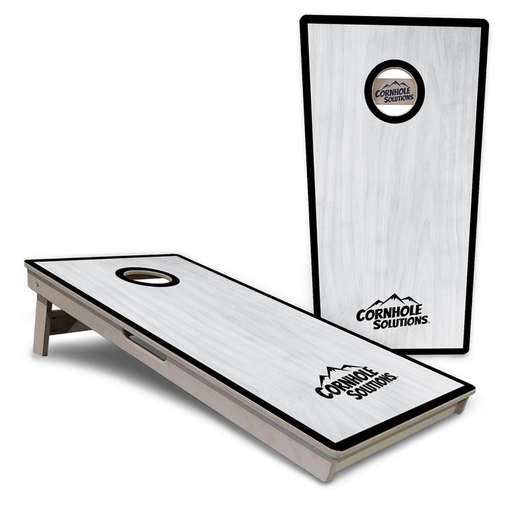 Red/Black Hole Ring Grey Wash Cornhole Boards - Professional Tournament Series