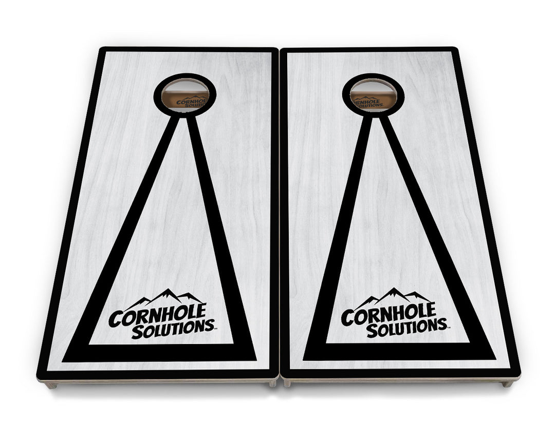 Red/Black Hole Ring Grey Wash Cornhole Boards - Professional Tournament Series