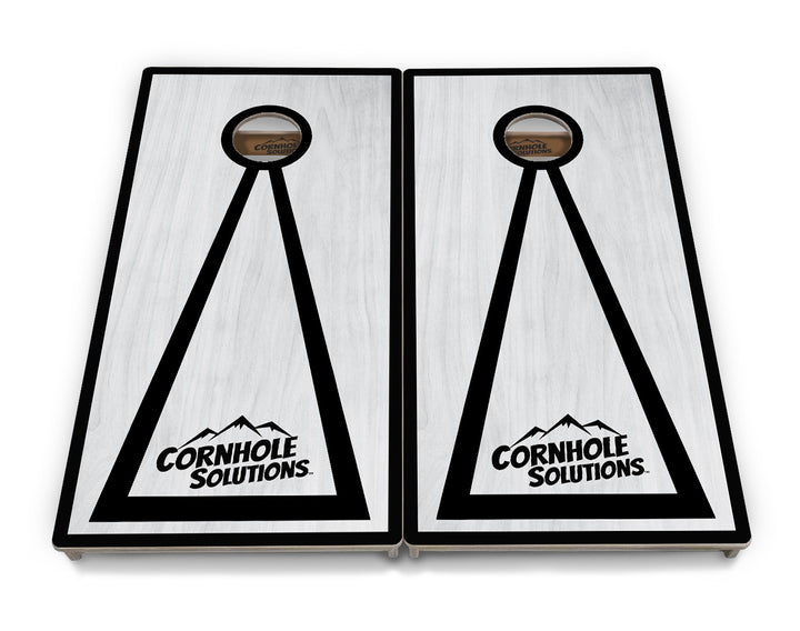 Red/Black Hole Ring Grey Wash Cornhole Boards - Professional Tournament Series