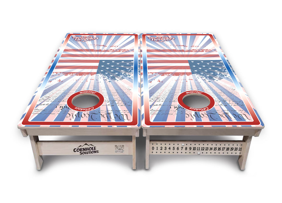 Sunburst CS Logo Cornhole Boards - Professional Tournament Series