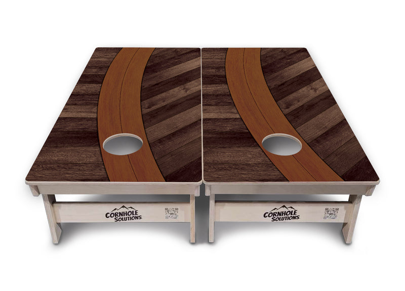 Tournament Boards - Curved Herringbone - Professional Tournament 2'x4' Regulation Cornhole Set - 3/4″ Baltic Birch + UV Direct Print + UV Clear Coat