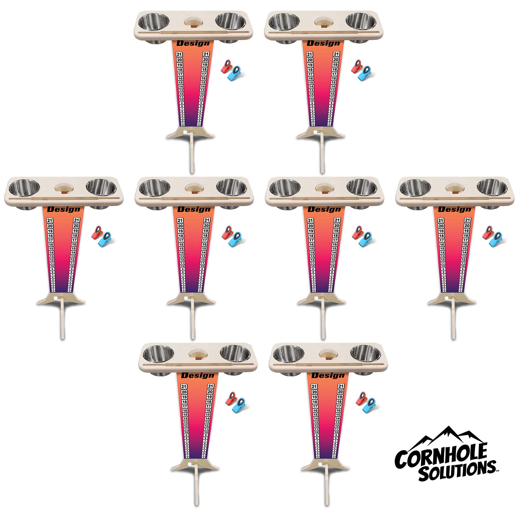 Custom Score Stands - Bulk (8 Score Stands) – Cornhole Solutions