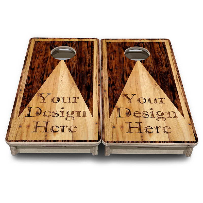 Mini Cornhole 12"x24" Boards - 4" holes - Custom Wooden Triangle (No Trademark Requests) - 3/4″ Baltic Birch