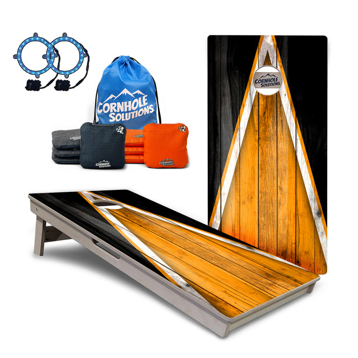 Holiday Special - Orange / Black Triangle Cornhole Boards - Professional Tournament Series