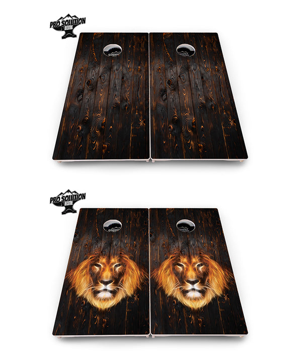 Pro Solution Elite - Dark Burnt Wood Design Options - Professional Tournament Cornhole Boards 3/4" Baltic Birch - Zero Bounce Zero Movement Vertical Interlocking Braces for Extra Weight & Stability +Double Thick Legs +Airmail Blocker