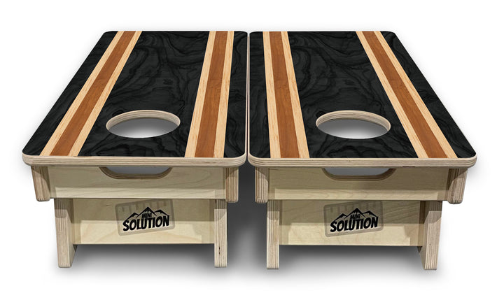 Mini Cornhole Boards - Dark Wood Stripe