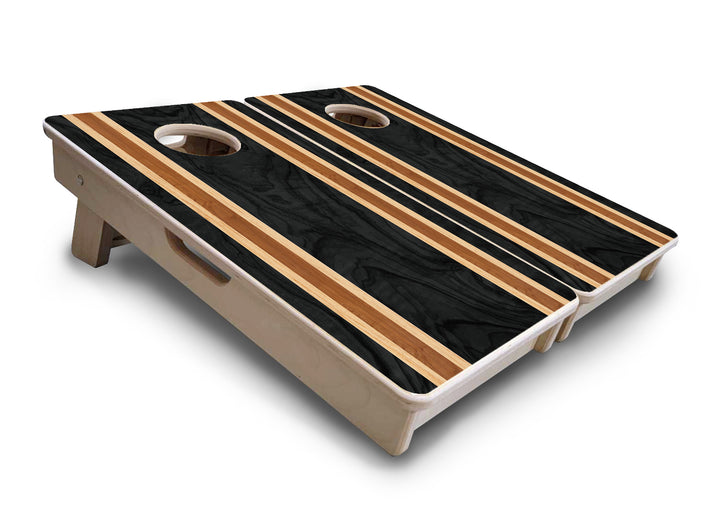 Mini Cornhole Boards - Dark Wood Stripe