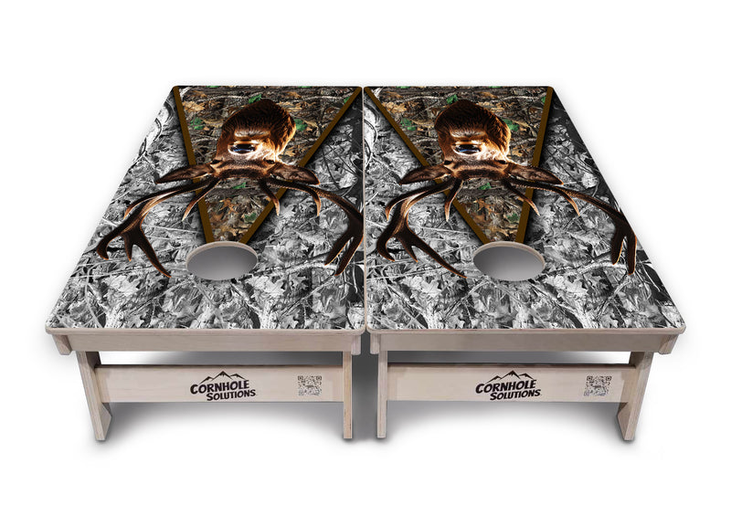 Tournament Boards - Deer Head Triangle - Professional Tournament 2'x4' Regulation Cornhole Set - 3/4″ Baltic Birch + UV Direct Print + UV Clear Coat