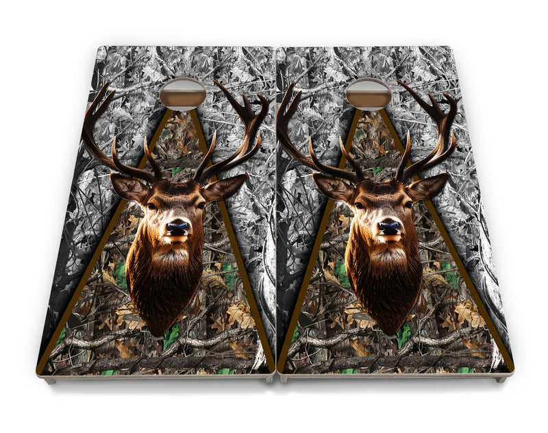 Tournament Boards - Deer Head Triangle - Professional Tournament 2'x4' Regulation Cornhole Set - 3/4″ Baltic Birch + UV Direct Print + UV Clear Coat