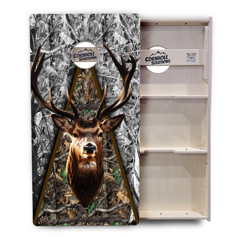 Tournament Boards - Deer Head Triangle - Professional Tournament 2'x4' Regulation Cornhole Set - 3/4″ Baltic Birch + UV Direct Print + UV Clear Coat