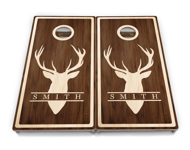 Tournament Regulation Cornhole Set - Deer Head Name 2'x4' +UV Direct Print +UV Clear Coat