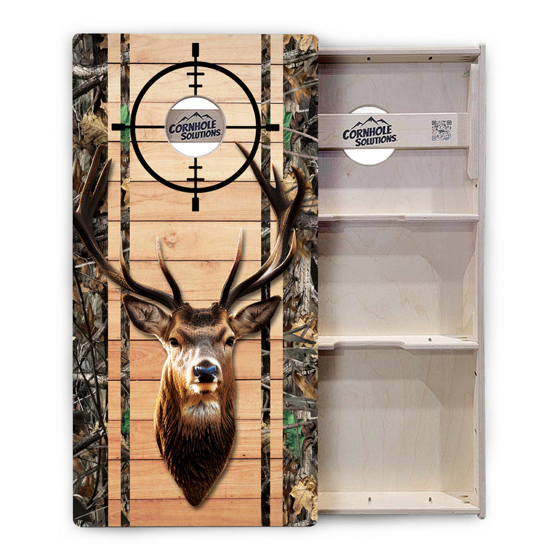 Tournament Boards - Scope Deer & Fish Plank Design Options - Professional Tournament 2'x4' Regulation Cornhole Set - 3/4″ Baltic Birch + UV Direct Print + UV Clear Coat