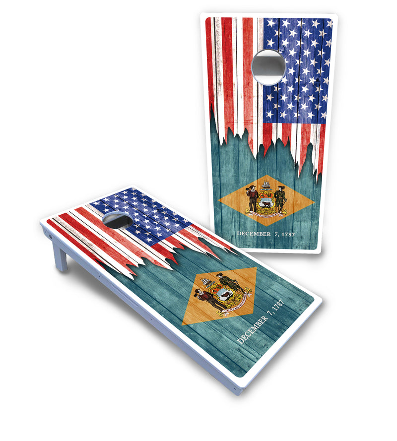 Waterproof - State Flag Designs Alabama to Georgia - All Weather Boards "Outdoor Solution" 18mm(3/4")Direct UV Printed - Regulation 2' by 4' Cornhole Boards (Set of 2 Boards) Double Thick Legs, with Leg Brace & Dual Support Braces!