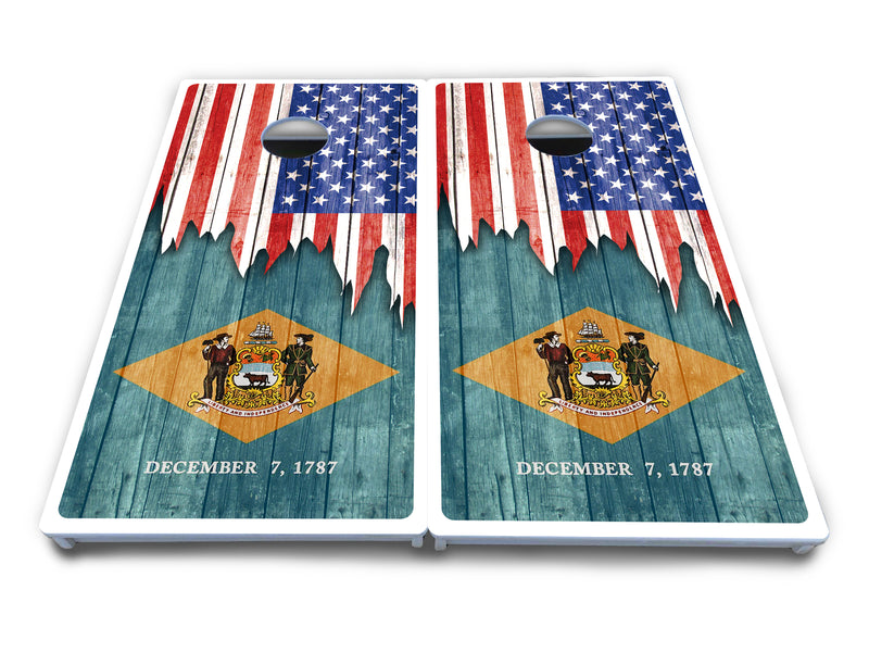 Waterproof - State Flag Designs Alabama to Georgia - All Weather Boards "Outdoor Solution" 18mm(3/4")Direct UV Printed - Regulation 2' by 4' Cornhole Boards (Set of 2 Boards) Double Thick Legs, with Leg Brace & Dual Support Braces!