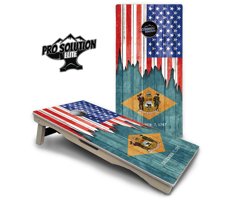 Pro Solution Elite - State Flag Designs Alabama to Georgia - Professional Tournament Cornhole Boards 3/4" Baltic Birch - Zero Bounce Zero Movement Vertical Interlocking Braces for Extra Weight & Stability +Double Thick Legs +Airmail Blocker