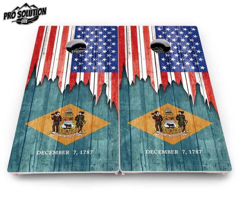 Pro Solution Lite - State Flag Designs Alabama to Georgia - Professional Tournament Cornhole Boards 3/4" Baltic Birch - Zero Bounce Zero Movement Vertical Interlocking Braces for Extra Weight & Stability +Double Thick Legs +Airmail Blocker