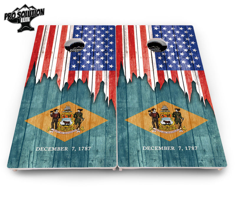 Pro Solution Elite - State Flag Designs Alabama to Georgia - Professional Tournament Cornhole Boards 3/4" Baltic Birch - Zero Bounce Zero Movement Vertical Interlocking Braces for Extra Weight & Stability +Double Thick Legs +Airmail Blocker