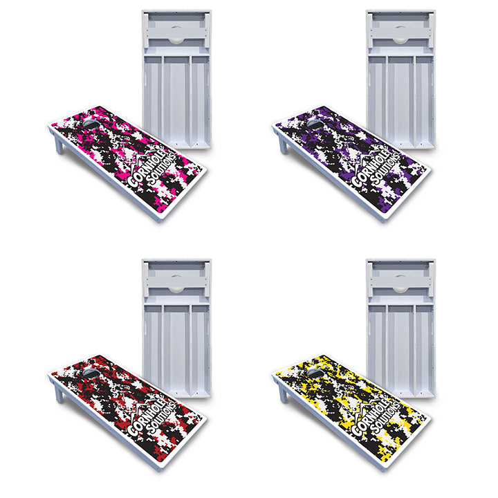 Waterproof - Digital Camo Design Options - All Weather Boards "Outdoor Solution" 18mm(3/4")Direct UV Printed - Regulation 2' by 4' Cornhole Boards (Set of 2 Boards) Double Thick Legs, with Leg Brace & Dual Support Braces!