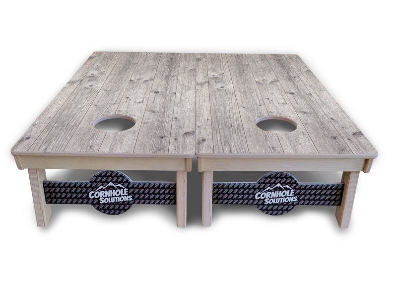 Tournament Boards - Driftwood Grey Stained Design - Professional Tournament 2'x4' Regulation Cornhole Set - 3/4″ Baltic Birch + UV Direct Print + UV Clear Coat