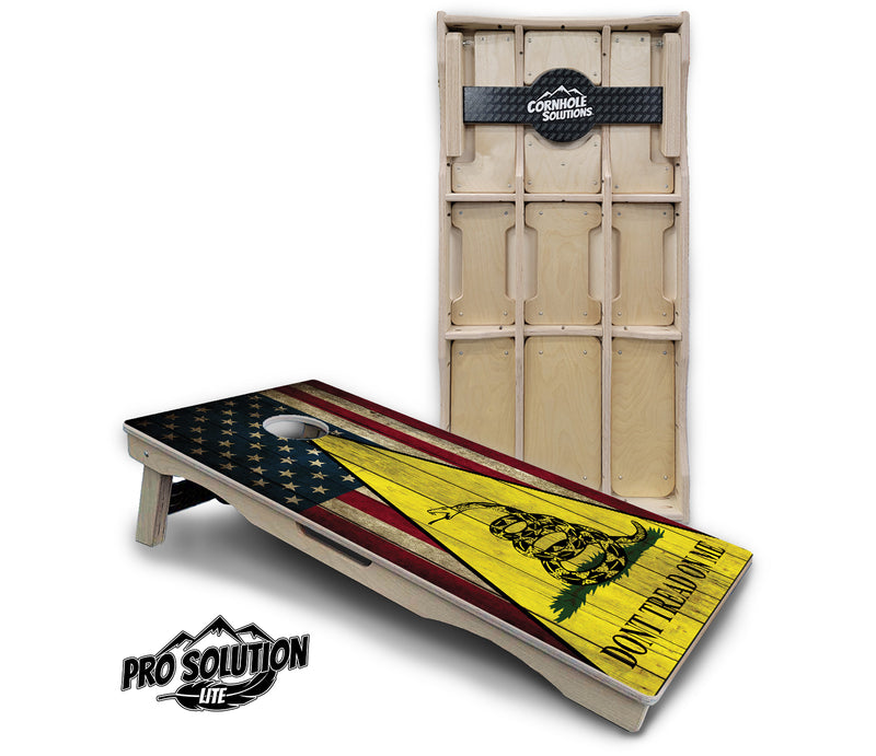 Pro Solution Lite - DTOM Rustic Triangle - Professional Tournament Cornhole Boards 3/4" Baltic Birch - Zero Bounce Zero Movement Vertical Interlocking Braces for Extra Weight & Stability +Double Thick Legs +Airmail Blocker