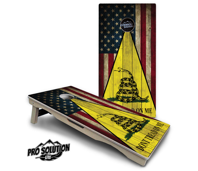 Pro Solution Lite - DTOM Rustic Triangle - Professional Tournament Cornhole Boards 3/4" Baltic Birch - Zero Bounce Zero Movement Vertical Interlocking Braces for Extra Weight & Stability +Double Thick Legs +Airmail Blocker