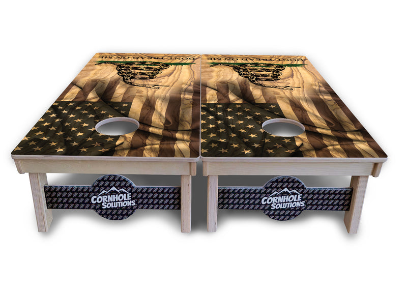 Tournament Boards - Don't Tread On Me Design Options - Professional Tournament 2'x4' Regulation Cornhole Set - 3/4″ Baltic Birch + UV Direct Print + UV Clear Coat