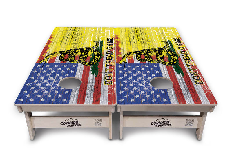 Tournament Boards - Don't Tread On Me Design Options - Professional Tournament 2'x4' Regulation Cornhole Set - 3/4″ Baltic Birch + UV Direct Print + UV Clear Coat