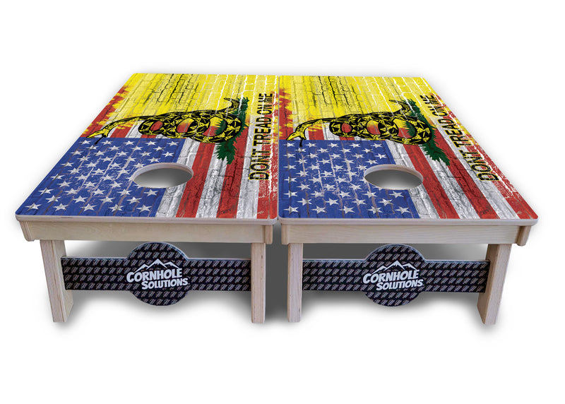 Tournament Boards - Don't Tread On Me Design Options - Professional Tournament 2'x4' Regulation Cornhole Set - 3/4″ Baltic Birch + UV Direct Print + UV Clear Coat