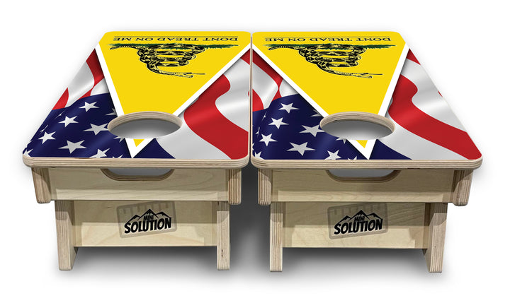 DTOM Yellow Triangle - Mini or Vacation Size Cornhole Boards