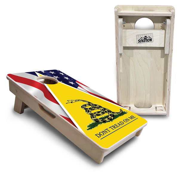 Mini 12" by 24" Cornhole Boards - 4" holes - Don't Tread Triangle Design - 18mm(3/4″) Baltic Birch