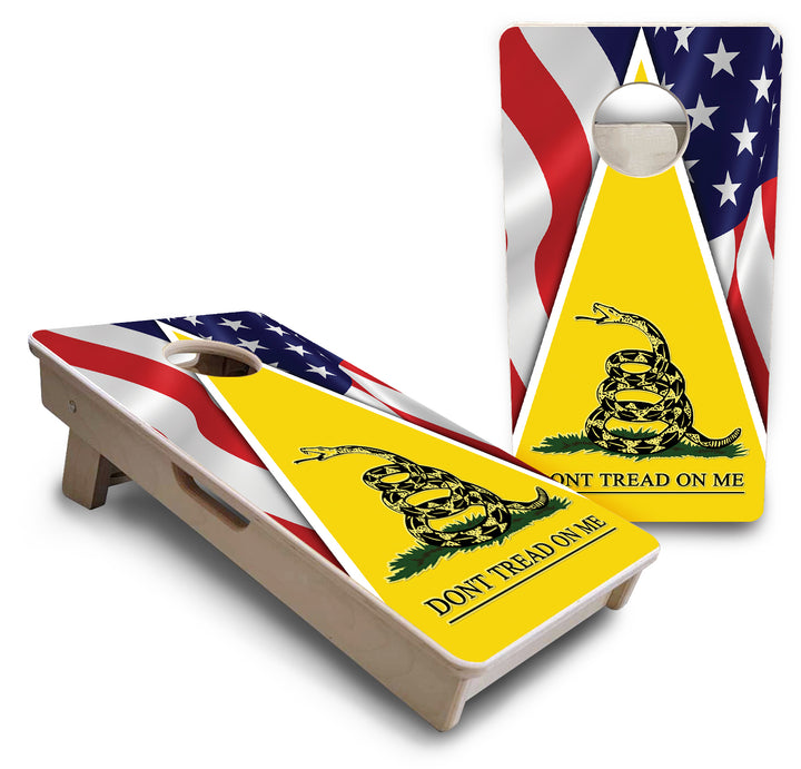 DTOM Yellow Triangle - Mini or Vacation Size Cornhole Boards
